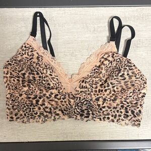 PINK Victoria’s Secret Lace Bralette in Leopard Print XS
